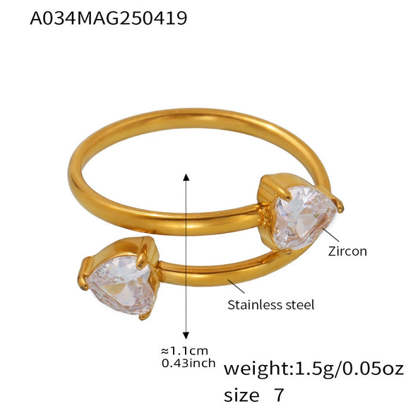 Wholesale Women's 316L Stainless Steel Geometric Fashion Fine Ring Jewelry With Electroplating