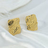 Wholesale Women's Stainless Steel Geometric Fashion Ring With Electroplating And Irregular Texture Relief Twill Design