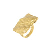Wholesale Women's Stainless Steel Geometric Fashion Ring With Electroplating And Irregular Texture Relief Twill Design