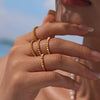 Wholesale Women's 316L Stainless Steel Geometric Fashion Ring With Electroplating