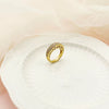 Wholesale Women's Stainless Steel Geometric Fashionable Electroplated Zircon Ring