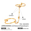Wholesale Women's Stainless Steel Geometric Fingertip Ring Jewelry Set With Electroplating