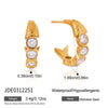 Wholesale Women's Stainless Steel Geometric Fishshaped Cshaped Electroplated Earrings