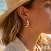 Wholesale Women's Stainless Steel Geometric Fishshaped Cshaped Electroplated Earrings