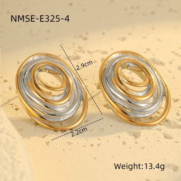 Wholesale Women's Stainless Steel Geometric Fivepointed Star Love Earrings Electroplated Light Luxury Nonfading