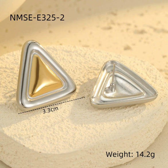 Wholesale Women's Stainless Steel Geometric Fivepointed Star Love Earrings Electroplated Light Luxury Nonfading