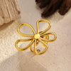 Wholesale Women's Stainless Steel Geometric Flower Hollow Open Ring With Polished Electroplating
