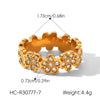 Wholesale Women's Stainless Steel Geometric Flower Rhinestone Electroplated Ring Fashionable Accessory