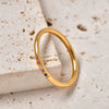Wholesale Women's Stainless Steel Geometric Fourclaw Zircon Ring 18K Gold Plated Fashion Style