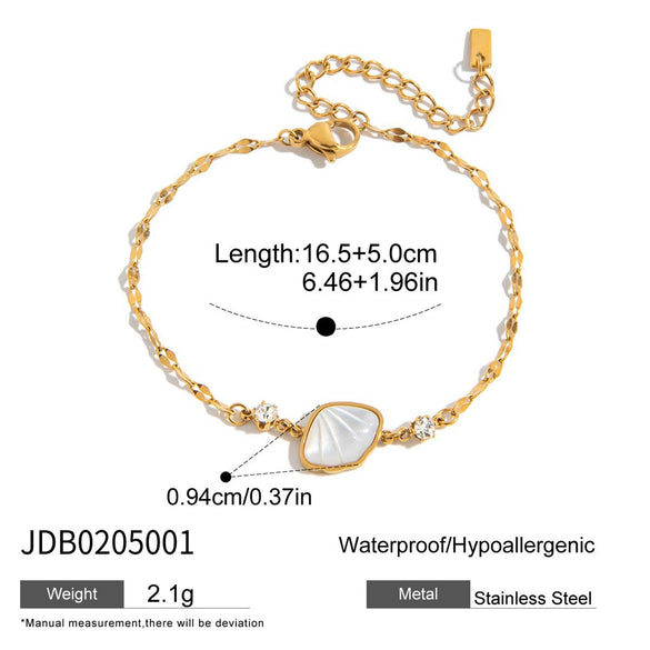 Wholesale Women's Stainless Steel Geometric French Retro Electroplated Bracelet Jewelry With White Zirconium