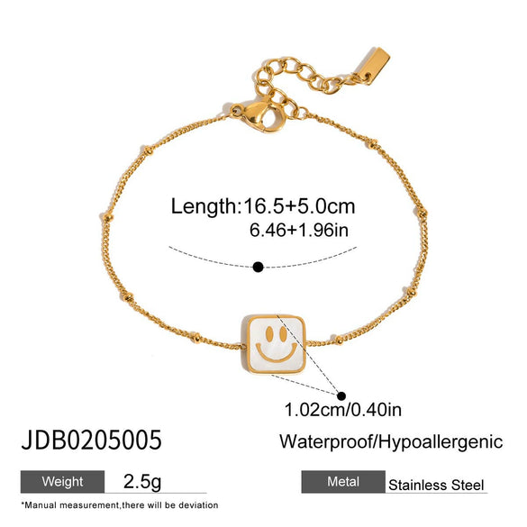 Wholesale Women's Stainless Steel Geometric French Retro Electroplated Bracelet Jewelry With White Zirconium