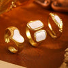 Wholesale Women's Stainless Steel Geometric Goldplated Ring Light Luxury Nonfading
