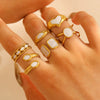 Wholesale Women's Stainless Steel Geometric Goldplated Ring Light Luxury Nonfading