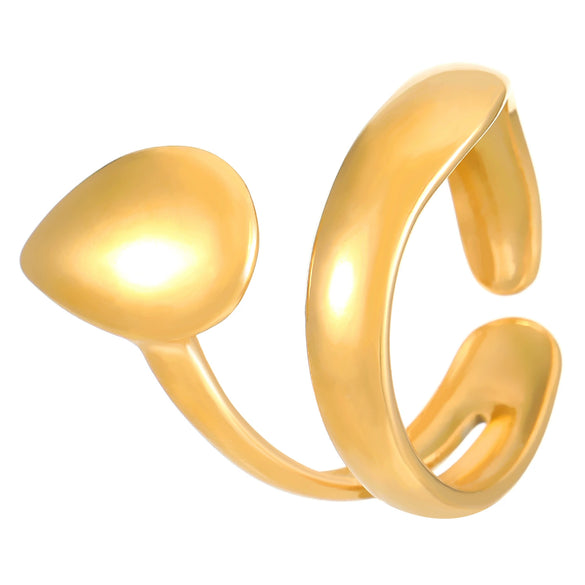 Wholesale Women's Stainless Steel Geometric Goldplated Ring Light Luxury Nonfading