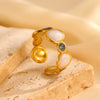 Wholesale Women's Stainless Steel Geometric Goldplated Ring Light Luxury Nonfading