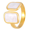 Wholesale Women's Stainless Steel Geometric Goldplated Ring Light Luxury Nonfading