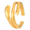 Wholesale Women's Stainless Steel Geometric Goldplated Ring Light Luxury Nonfading