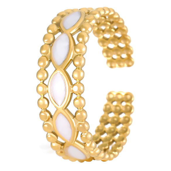 Wholesale Women's Stainless Steel Geometric Goldplated Ring Light Luxury Nonfading