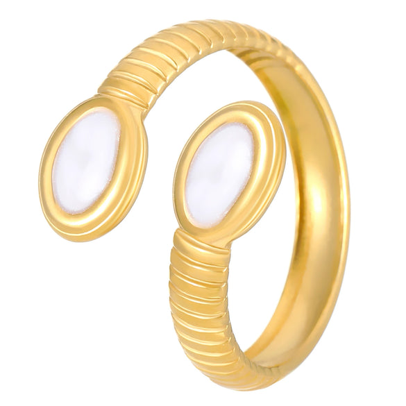 Wholesale Women's Stainless Steel Geometric Goldplated Ring Light Luxury Nonfading
