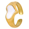 Wholesale Women's Stainless Steel Geometric Goldplated Ring Light Luxury Nonfading