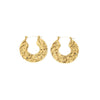 Wholesale Women's Stainless Steel Geometric Hammer Earrings With 18K Gold Electroplating