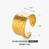 Wholesale Women's Stainless Steel Geometric Hammer Pattern Open Wide Finger Ring With Electroplating