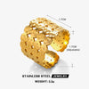 Wholesale Women's Stainless Steel Geometric Hammer Pattern Ring With Electroplating Treatment