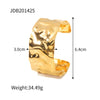 Wholesale Women's Stainless Steel Geometric Hammer Pattern Wide Bracelet With Electroplating