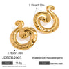 Wholesale Women's Stainless Steel Geometric Hammered Electroplated Asymmetrical Earrings