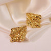 Wholesale Women's Stainless Steel Geometric Hammered Polished Exaggerated Earrings