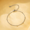 Wholesale Women's Stainless Steel Geometric Handmade Flat Bead Clip Bracelet Simple Style