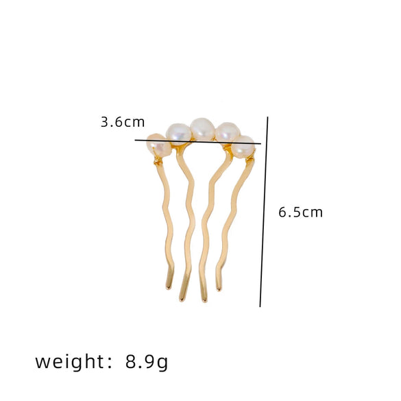 Wholesale Women's Stainless Steel Geometric Handmade Ushaped Pearl Hairpin