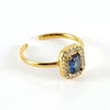 Wholesale Women's Stainless Steel Geometric Heart Drop Shape Electroplated Zircon Ring