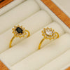 Wholesale Women's Stainless Steel Geometric Heart Drop Shape Electroplated Zircon Ring