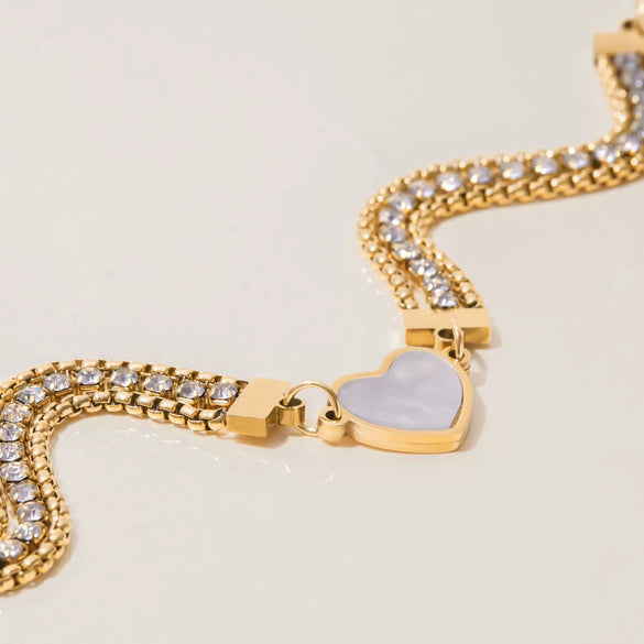 Wholesale Women's Stainless Steel Geometric Heart Electroplated Bracelet Jewelry