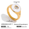 Wholesale Women's Stainless Steel Geometric Heart Ring Jewelry With Zircon And Electroplating
