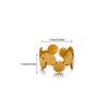 Wholesale Women's Stainless Steel Geometric Heart Shape 18K Gold Inlaid Ring