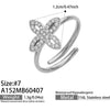 Wholesale Women's Stainless Steel Geometric Heartshaped Electroplated 18K Gold Open Thin Band Tail Ring Set Accessories