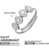 Wholesale Women's Stainless Steel Geometric Heartshaped Electroplated 18K Gold Open Thin Band Tail Ring Set Accessories