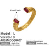Wholesale Women's Stainless Steel Geometric Heartshaped Electroplated 18K Gold Open Thin Band Tail Ring Set Accessories