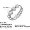 Wholesale Women's Stainless Steel Geometric Heartshaped Electroplated 18K Gold Open Thin Band Tail Ring Set Accessories