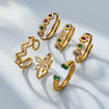 Wholesale Women's Stainless Steel Geometric Heartshaped Electroplated 18K Gold Open Thin Band Tail Ring Set Accessories