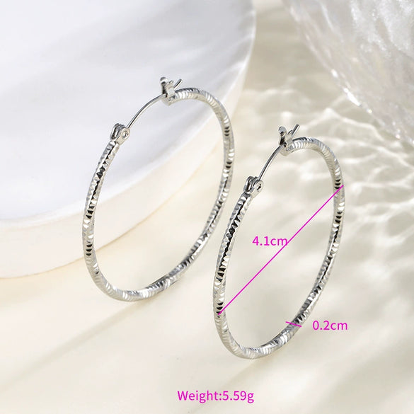 Wholesale Women's Stainless Steel Geometric Heartshaped Hoop Earrings Electroplated