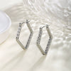 Wholesale Women's Stainless Steel Geometric Heartshaped Hoop Earrings Electroplated