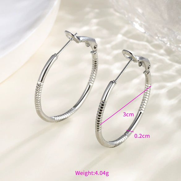 Wholesale Women's Stainless Steel Geometric Heartshaped Hoop Earrings Electroplated
