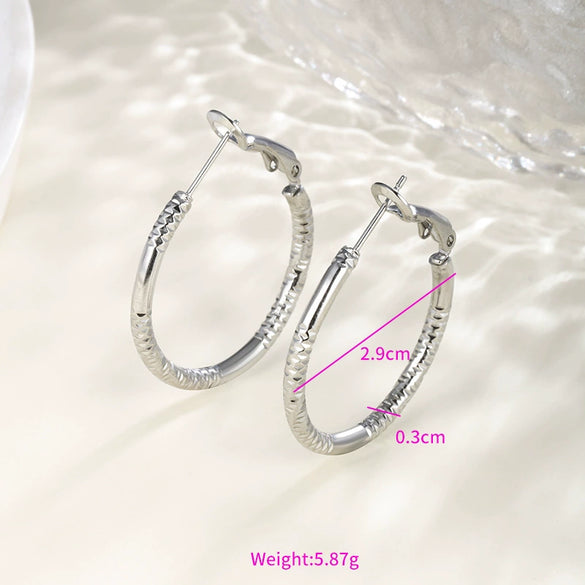 Wholesale Women's Stainless Steel Geometric Heartshaped Hoop Earrings Electroplated