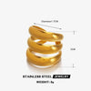 Wholesale Women's Stainless Steel Geometric Heavy Line Ring With 18K Gold Plated Electroplating