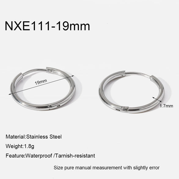 Wholesale Women's Stainless Steel Geometric Highpolish Electroplated Hoop Earrings