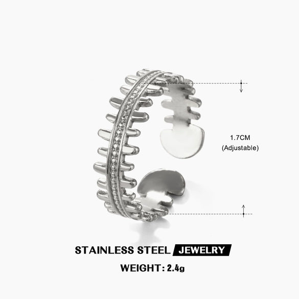Wholesale Women's Stainless Steel Geometric Hip Hop Style Electroplated Ring