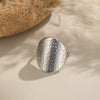 Wholesale Women's Stainless Steel Geometric Hiphop Street Bar Ring With Textured Colorful Electroplated Finish Environmentally Friendly Highend Niche Light Luxury